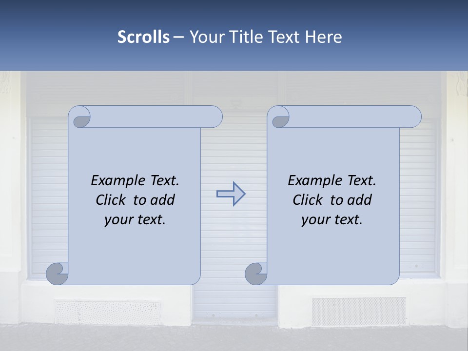 A Blue Garage Door With A Yellow Awning PowerPoint Template