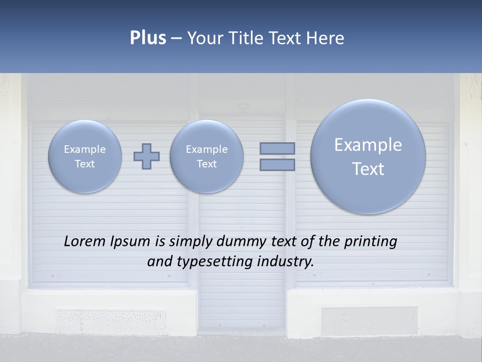 A Blue Garage Door With A Yellow Awning PowerPoint Template