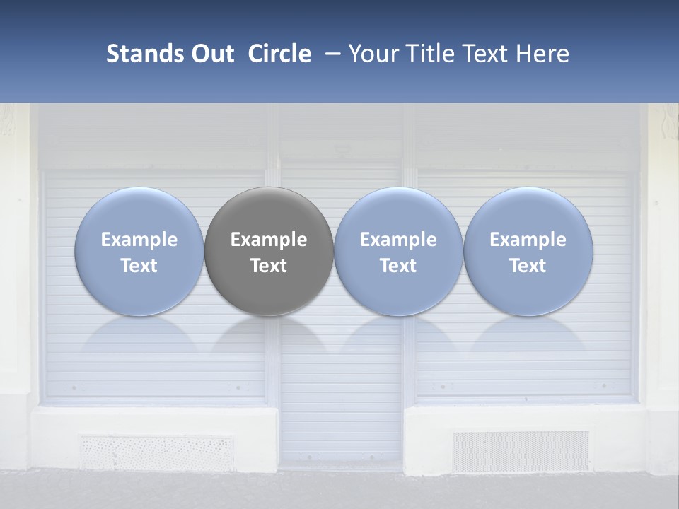 A Blue Garage Door With A Yellow Awning PowerPoint Template