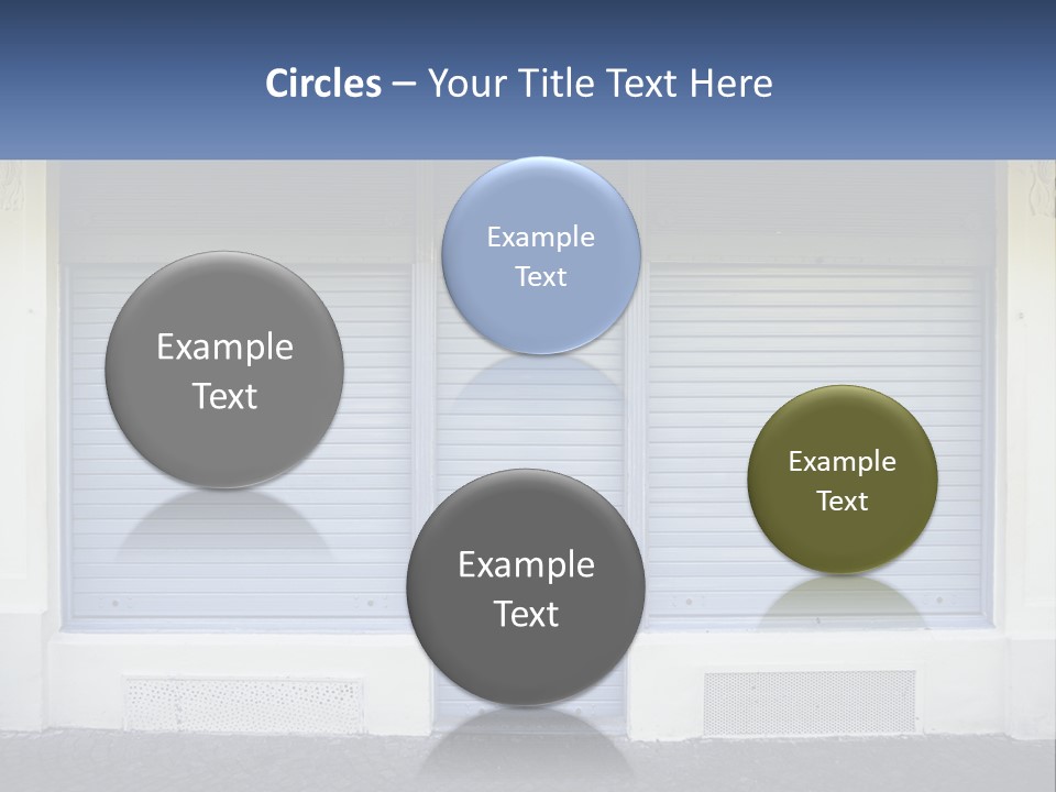 A Blue Garage Door With A Yellow Awning PowerPoint Template
