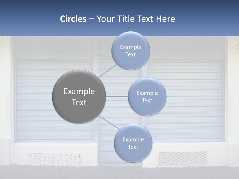 A Blue Garage Door With A Yellow Awning PowerPoint Template