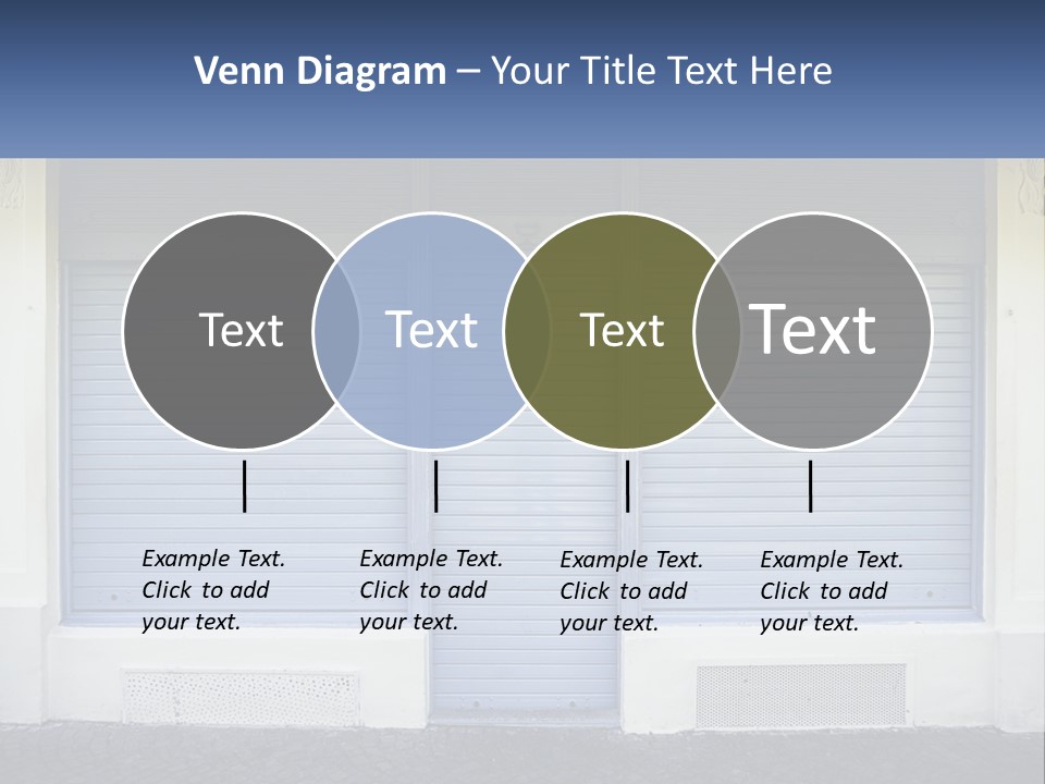 A Blue Garage Door With A Yellow Awning PowerPoint Template