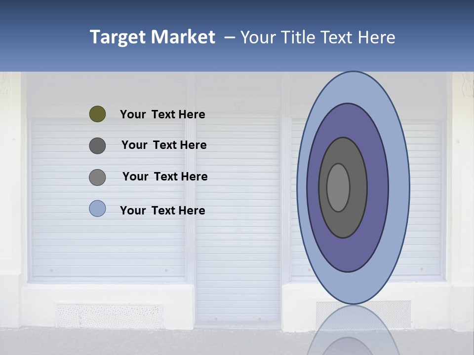 A Blue Garage Door With A Yellow Awning PowerPoint Template