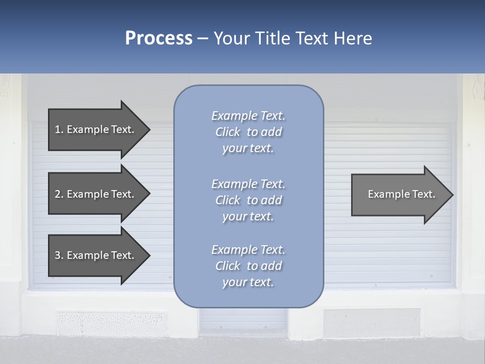 A Blue Garage Door With A Yellow Awning PowerPoint Template
