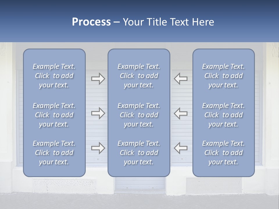 A Blue Garage Door With A Yellow Awning PowerPoint Template