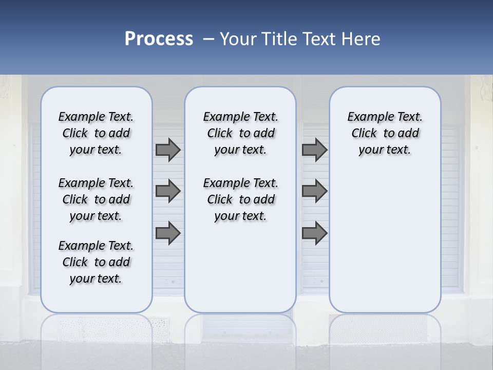 A Blue Garage Door With A Yellow Awning PowerPoint Template