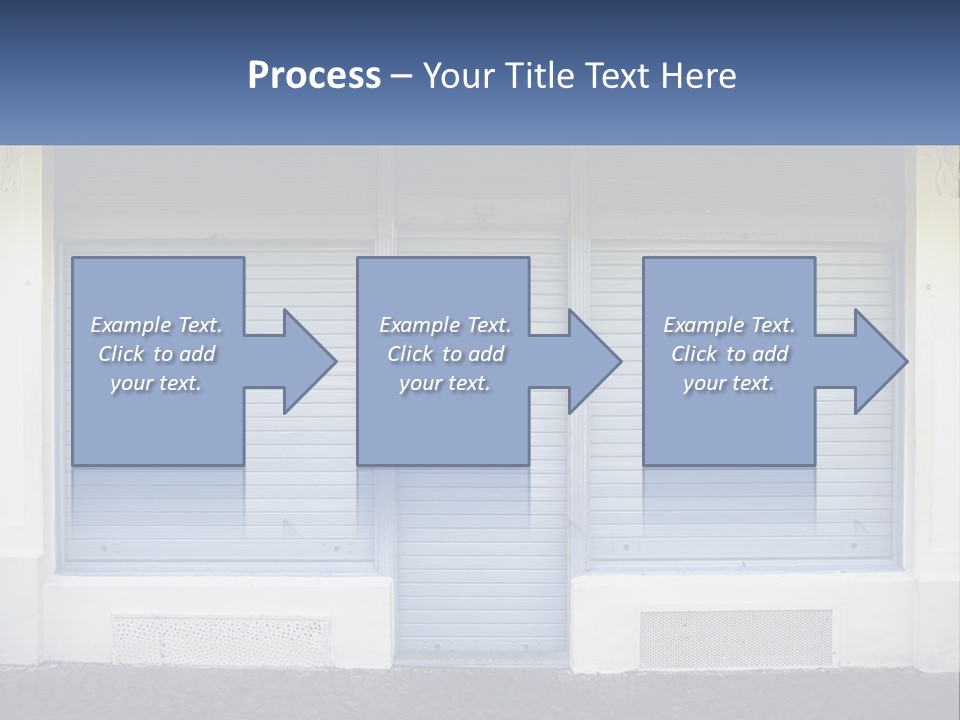 A Blue Garage Door With A Yellow Awning PowerPoint Template
