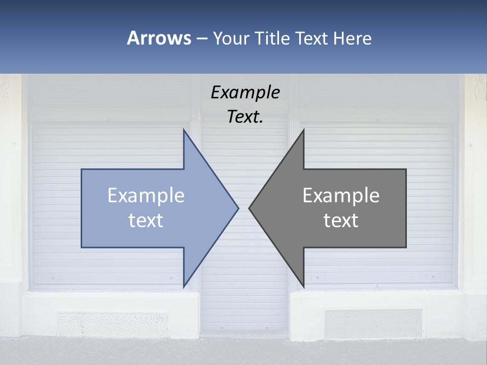 A Blue Garage Door With A Yellow Awning PowerPoint Template