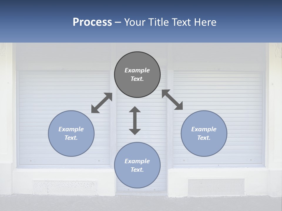 A Blue Garage Door With A Yellow Awning PowerPoint Template