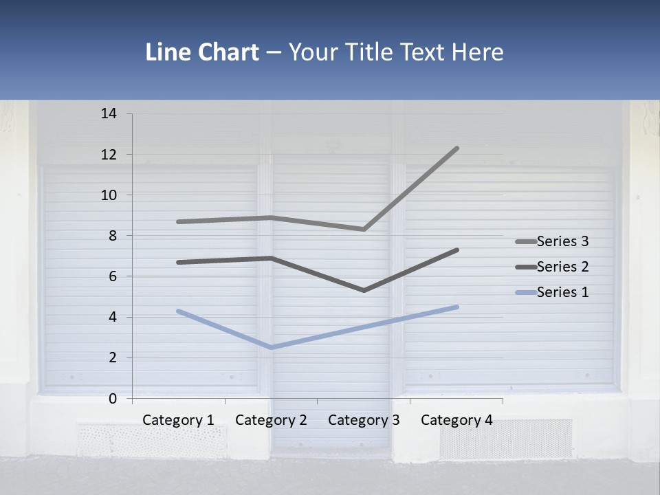 A Blue Garage Door With A Yellow Awning PowerPoint Template