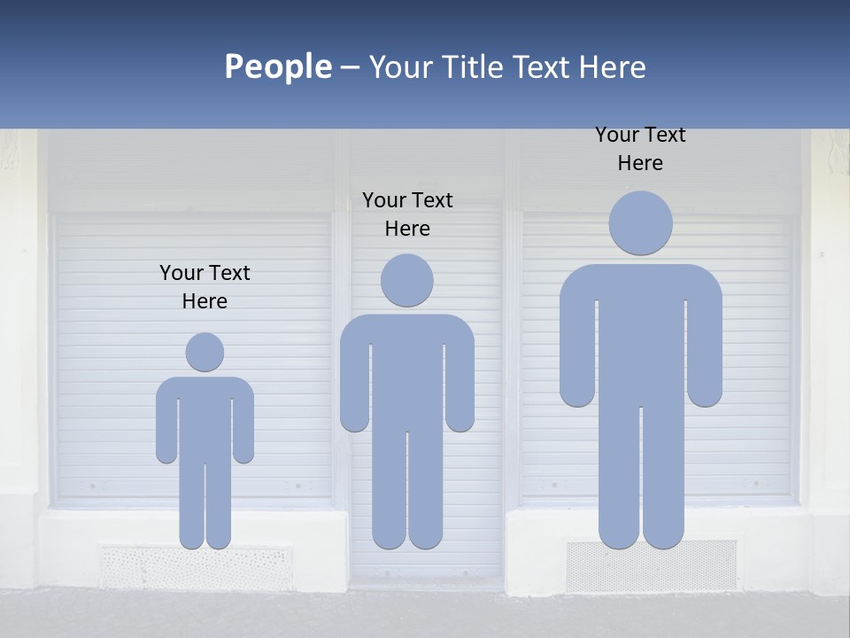 A Blue Garage Door With A Yellow Awning PowerPoint Template