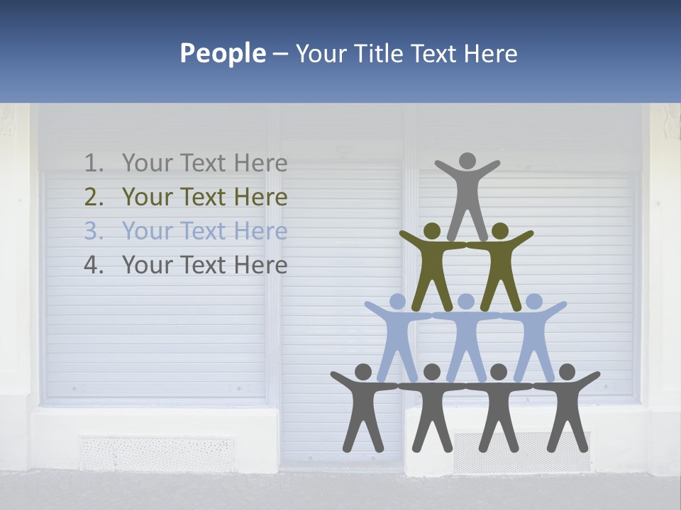 A Blue Garage Door With A Yellow Awning PowerPoint Template