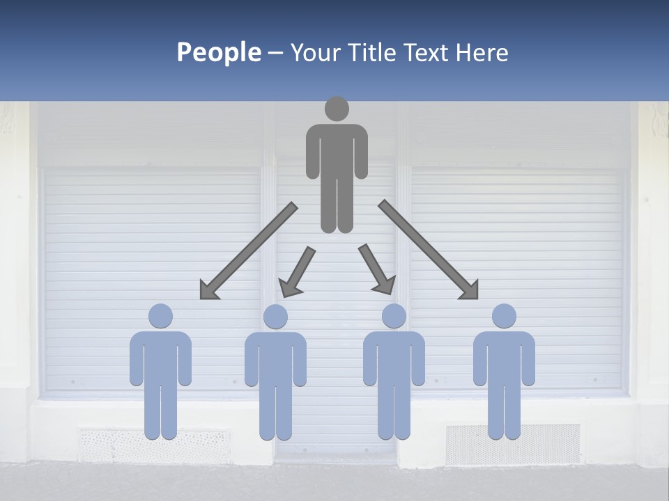 A Blue Garage Door With A Yellow Awning PowerPoint Template