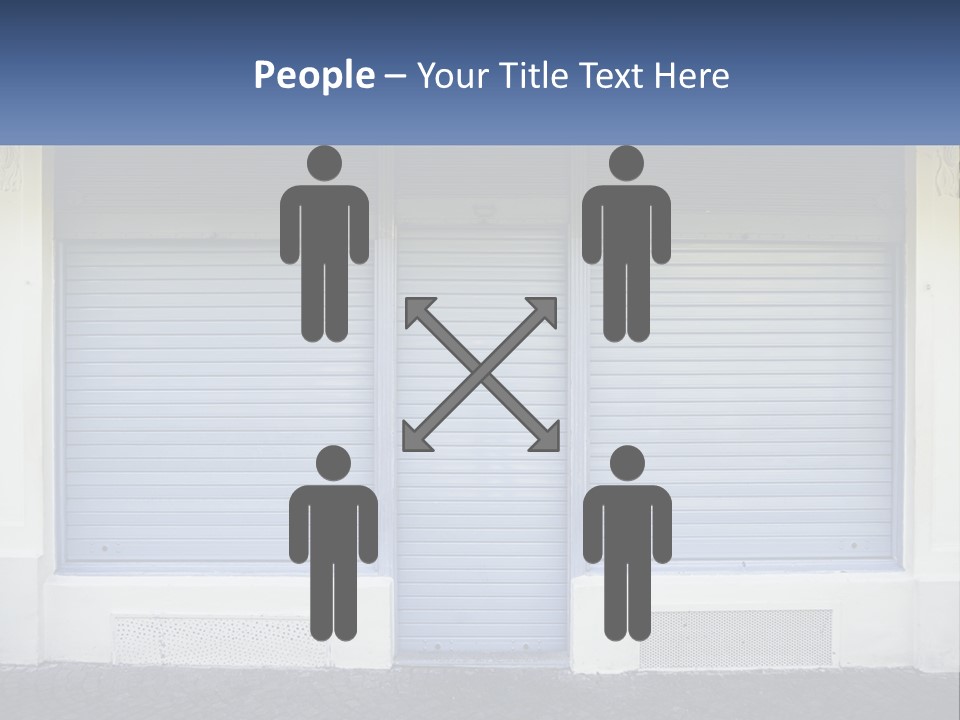 A Blue Garage Door With A Yellow Awning PowerPoint Template