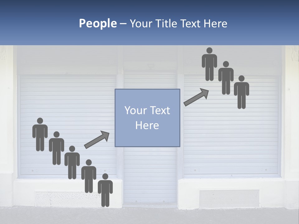 A Blue Garage Door With A Yellow Awning PowerPoint Template