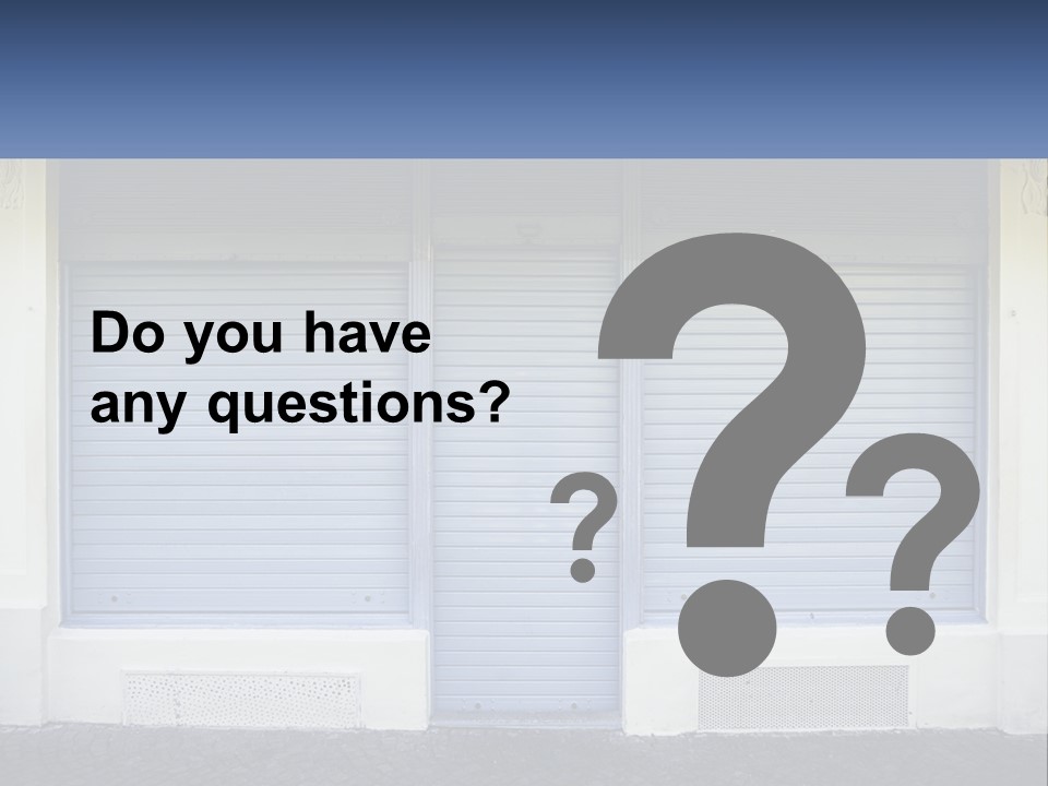 A Blue Garage Door With A Yellow Awning PowerPoint Template