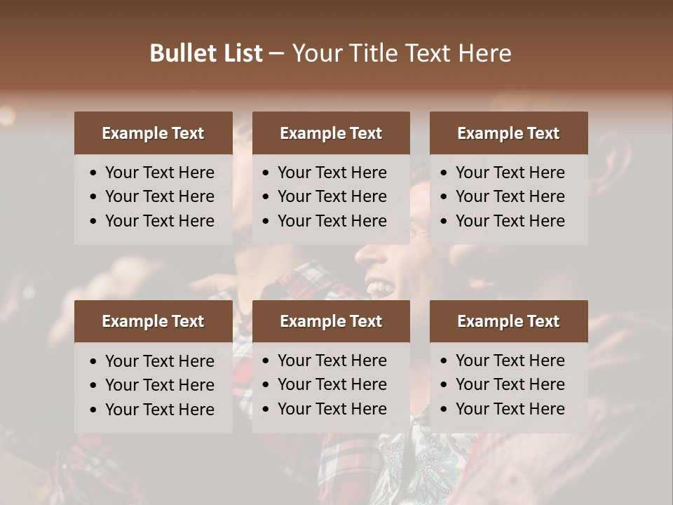 A Group Of Men Singing In A Bar PowerPoint Template