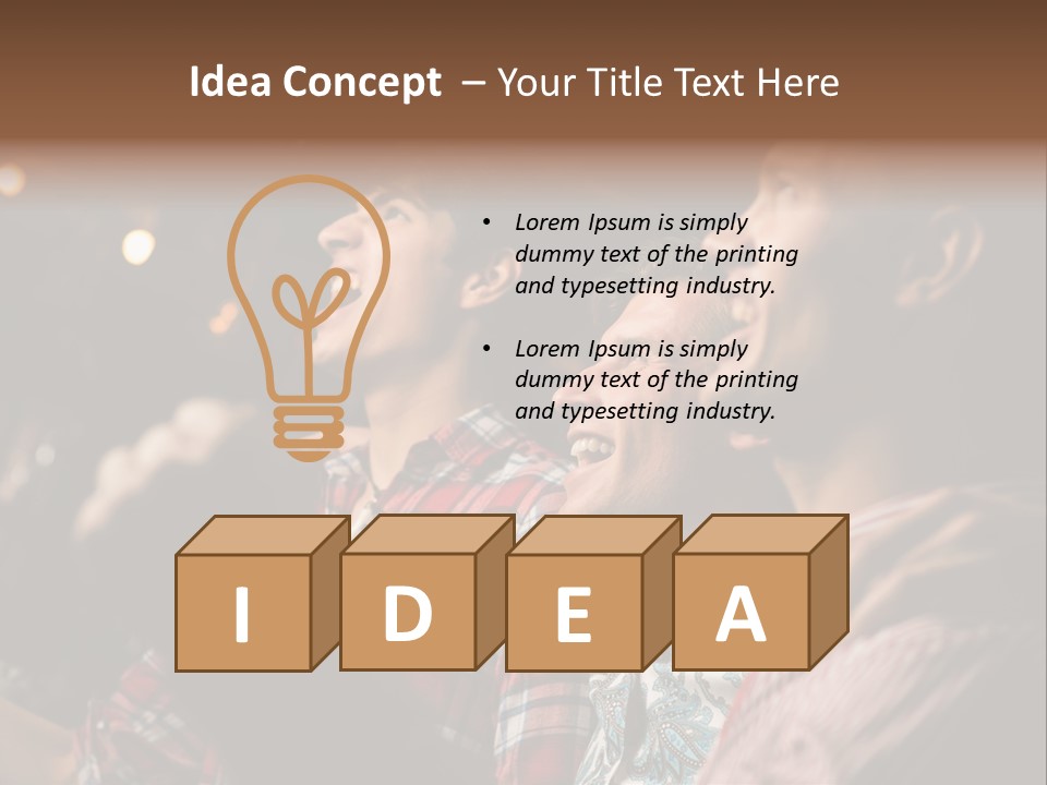 A Group Of Men Singing In A Bar PowerPoint Template