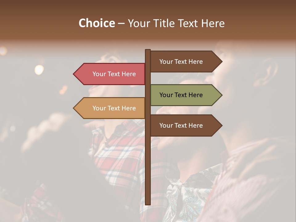 A Group Of Men Singing In A Bar PowerPoint Template