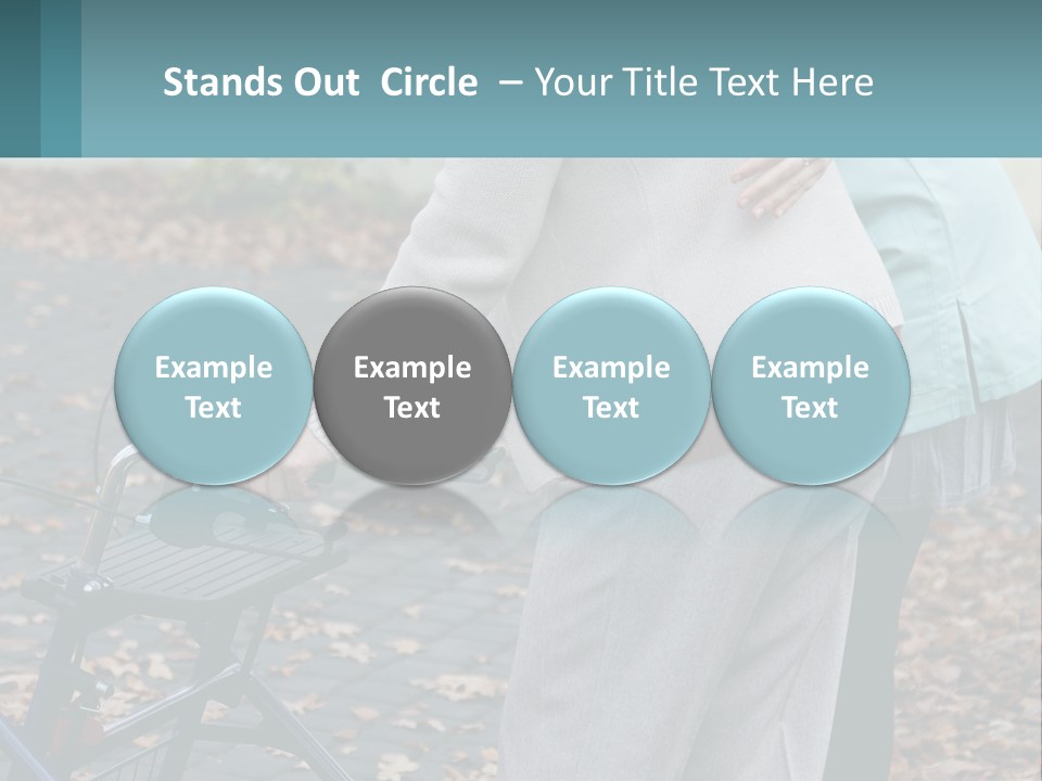 A Woman Pushing A Stroller With A Child In It PowerPoint Template