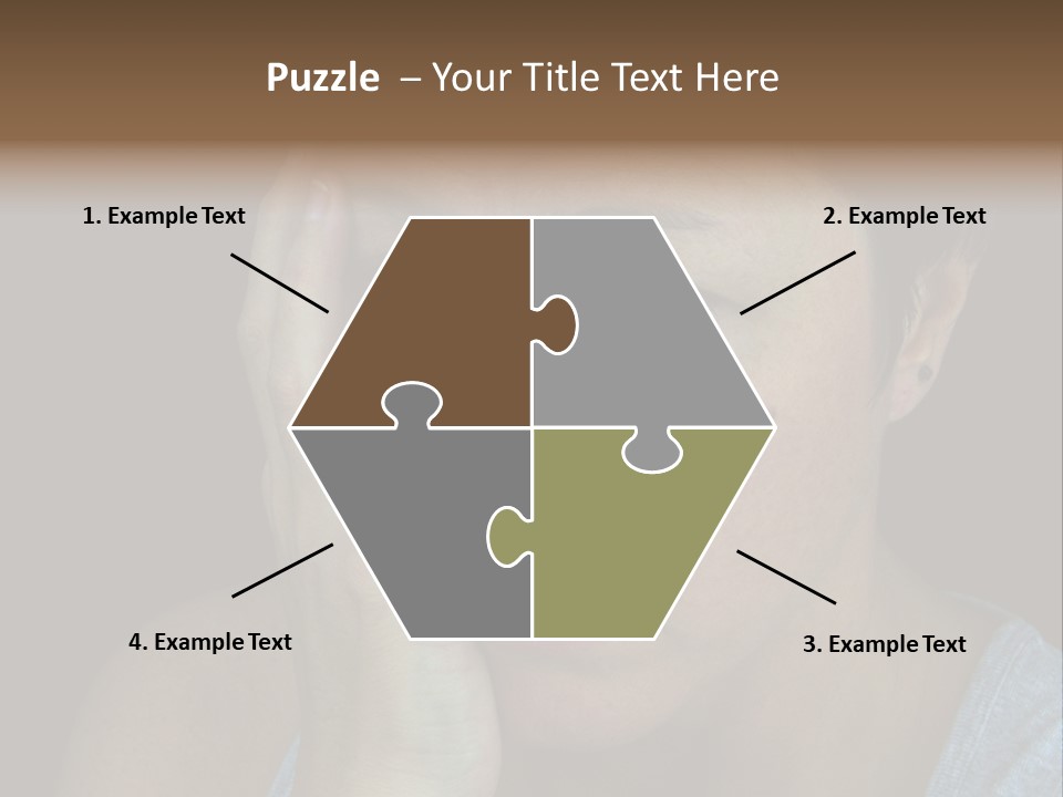 A Woman Holding Her Hand To Her Face PowerPoint Template