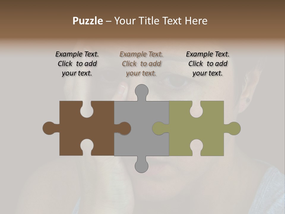 A Woman Holding Her Hand To Her Face PowerPoint Template