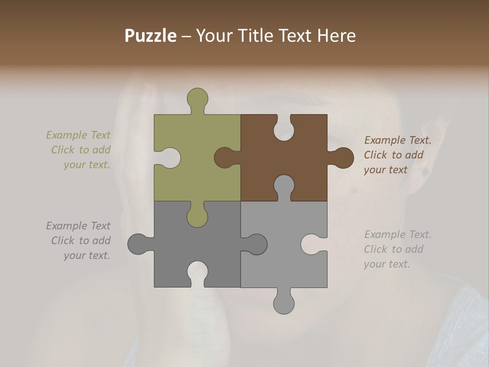 A Woman Holding Her Hand To Her Face PowerPoint Template