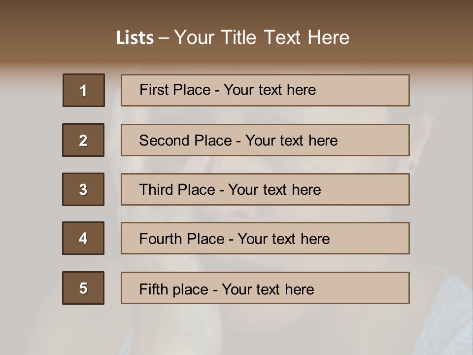 A Woman Holding Her Hand To Her Face PowerPoint Template