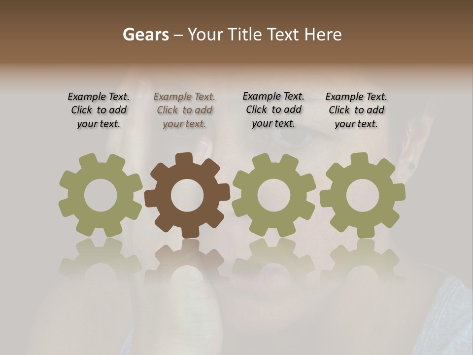 A Woman Holding Her Hand To Her Face PowerPoint Template