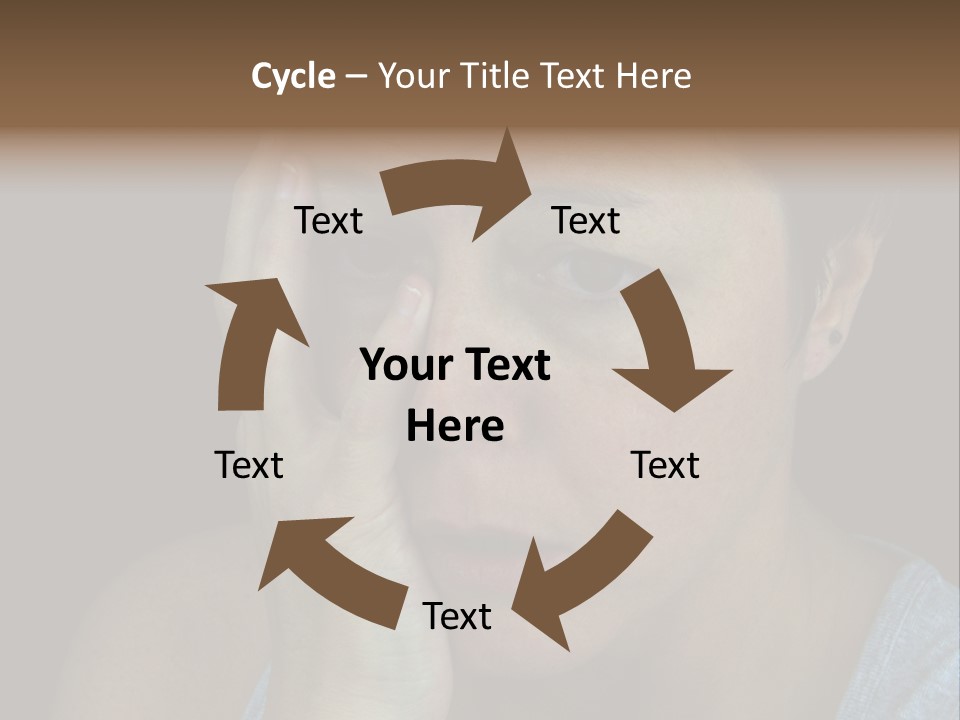 A Woman Holding Her Hand To Her Face PowerPoint Template