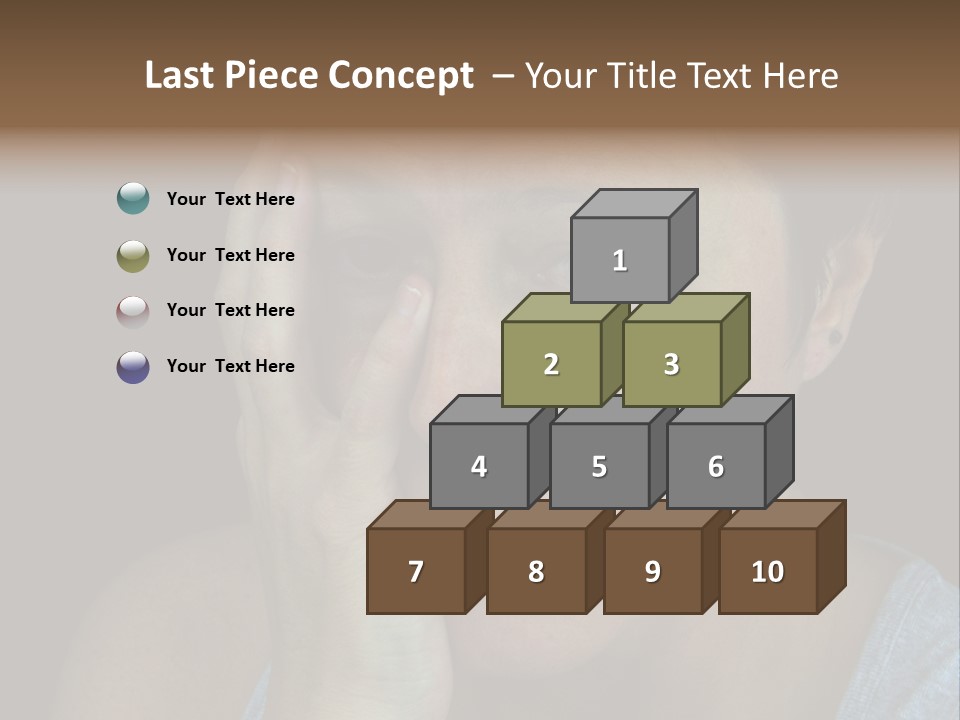 A Woman Holding Her Hand To Her Face PowerPoint Template