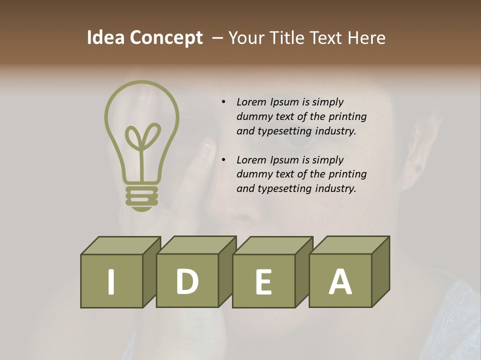 A Woman Holding Her Hand To Her Face PowerPoint Template