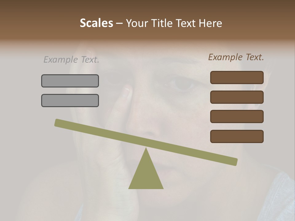 A Woman Holding Her Hand To Her Face PowerPoint Template