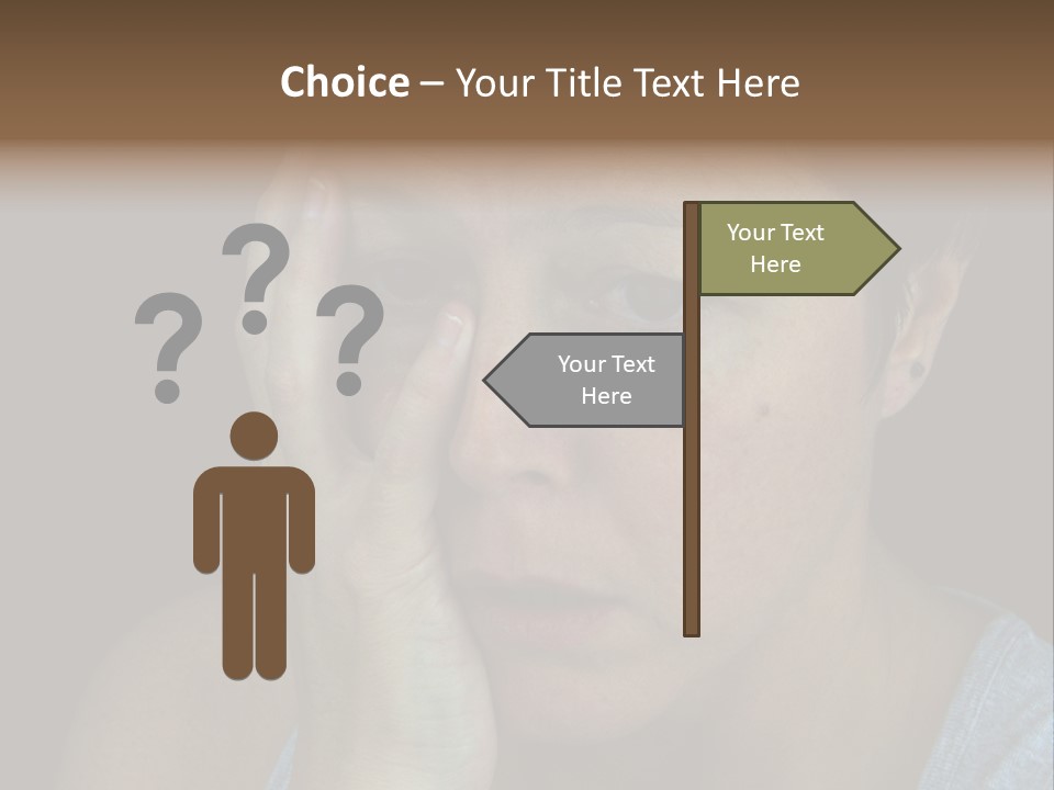 A Woman Holding Her Hand To Her Face PowerPoint Template