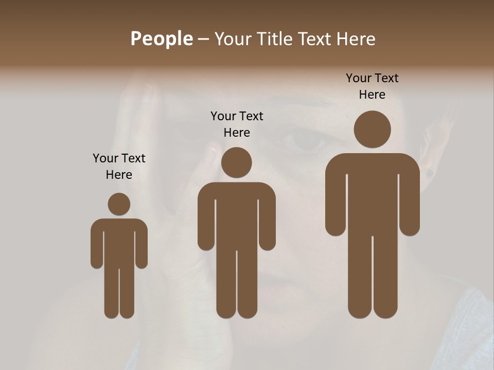 A Woman Holding Her Hand To Her Face PowerPoint Template