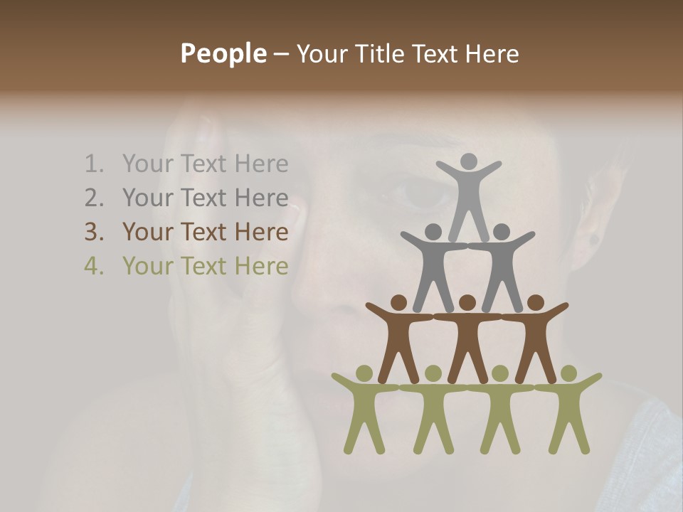 A Woman Holding Her Hand To Her Face PowerPoint Template