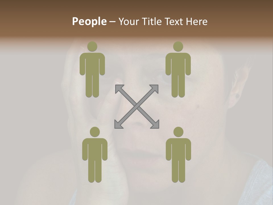 A Woman Holding Her Hand To Her Face PowerPoint Template