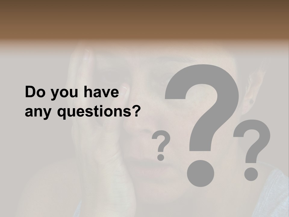 A Woman Holding Her Hand To Her Face PowerPoint Template