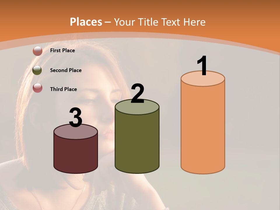 A Woman Is Sitting In The Grass With Her Eyes Closed PowerPoint Template