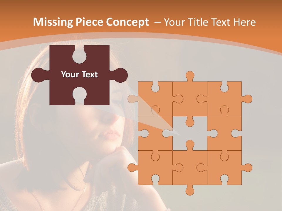A Woman Is Sitting In The Grass With Her Eyes Closed PowerPoint Template