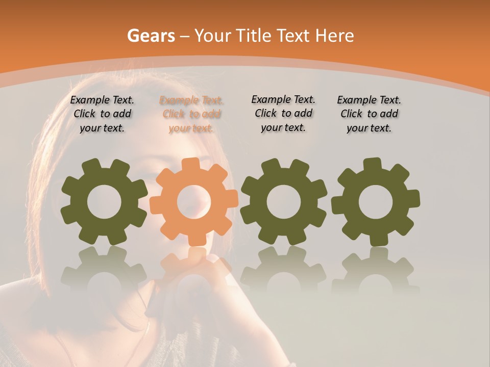 A Woman Is Sitting In The Grass With Her Eyes Closed PowerPoint Template