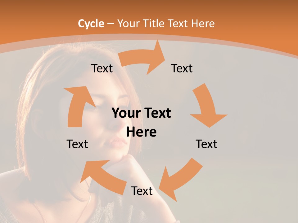 A Woman Is Sitting In The Grass With Her Eyes Closed PowerPoint Template