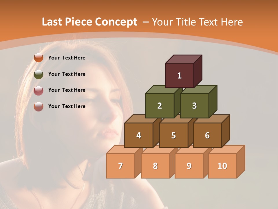 A Woman Is Sitting In The Grass With Her Eyes Closed PowerPoint Template