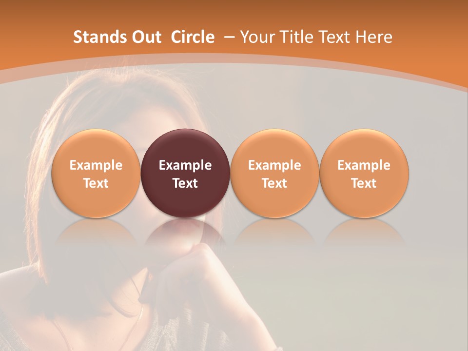 A Woman Is Sitting In The Grass With Her Eyes Closed PowerPoint Template
