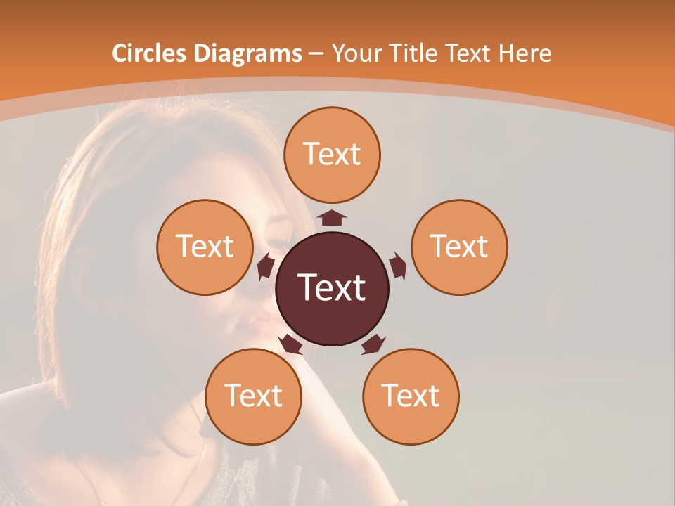 A Woman Is Sitting In The Grass With Her Eyes Closed PowerPoint Template