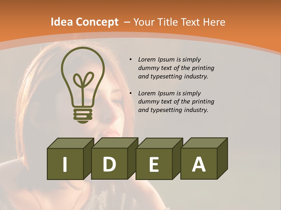 A Woman Is Sitting In The Grass With Her Eyes Closed PowerPoint Template