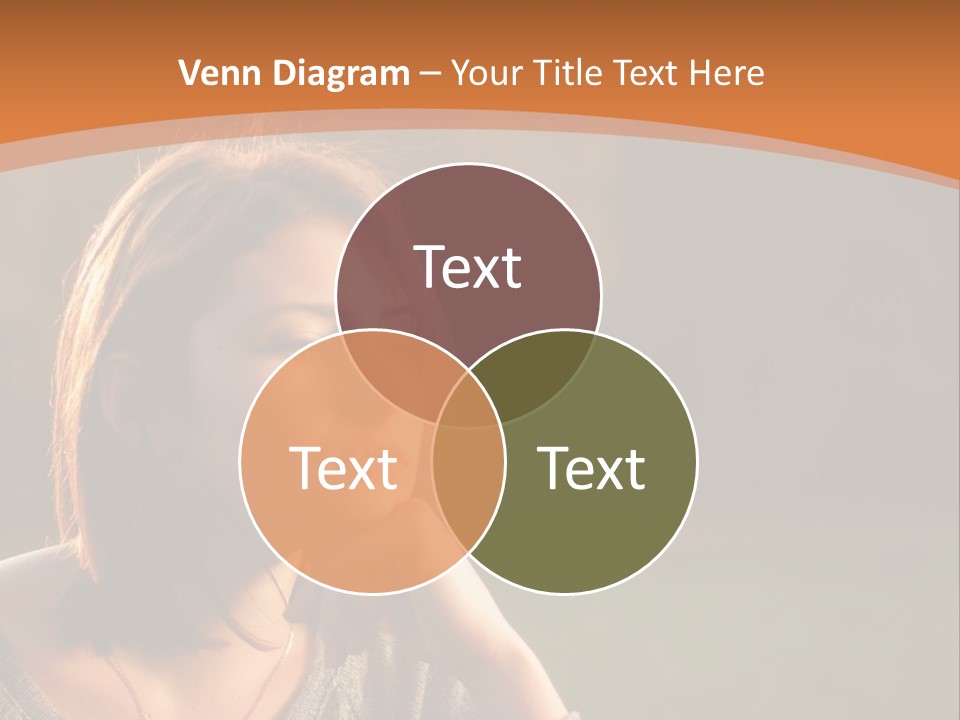 A Woman Is Sitting In The Grass With Her Eyes Closed PowerPoint Template