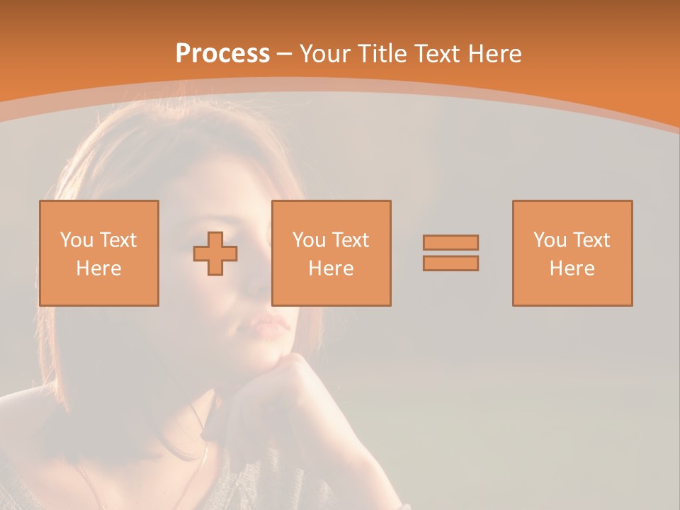 A Woman Is Sitting In The Grass With Her Eyes Closed PowerPoint Template