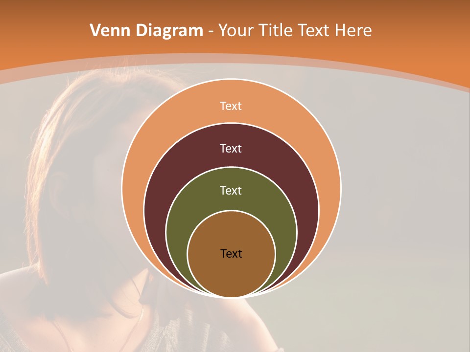 A Woman Is Sitting In The Grass With Her Eyes Closed PowerPoint Template