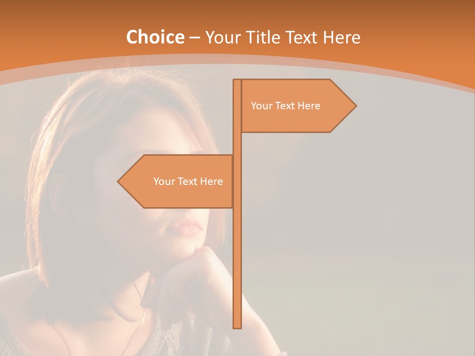 A Woman Is Sitting In The Grass With Her Eyes Closed PowerPoint Template